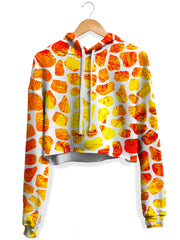 Giraffe Pattern Fleece Crop Hoodie