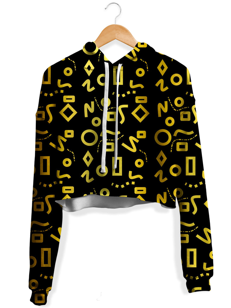 Sartoris Art - Gold Mod Glam Fleece Crop Hoodie