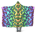 80s Rainbow Hooded Blanket