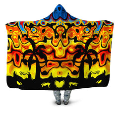 Abstract Summer Sunset Hooded Blanket