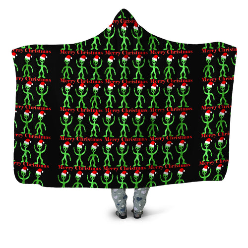 Alien Christmas Hooded Blanket Sartoris Art Epic Hoodie