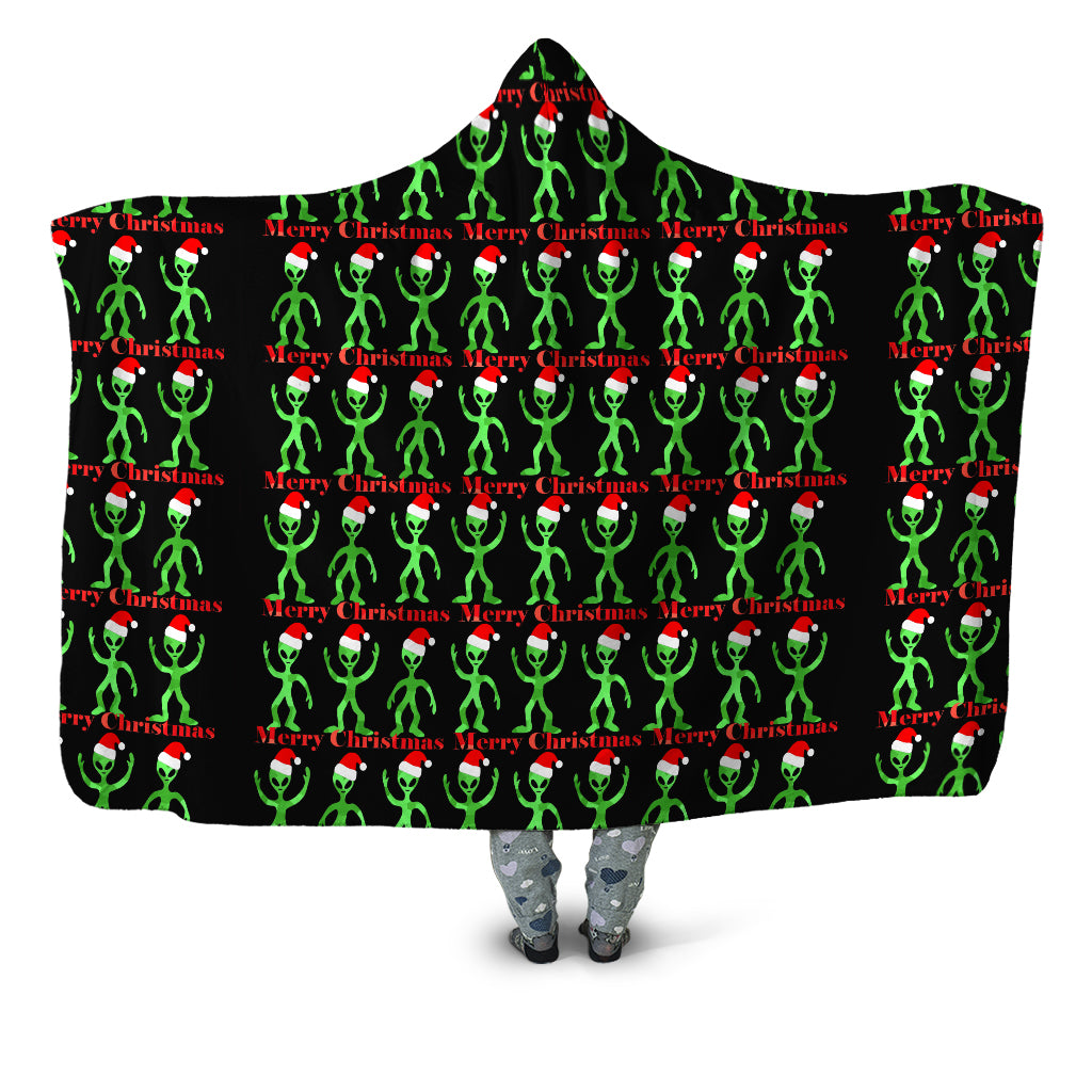 Sartoris Art - Alien Christmas Hooded Blanket