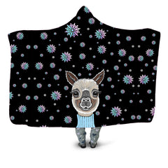 Alpaca Christmas Hooded Blanket