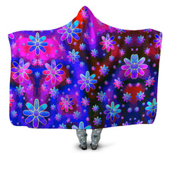 Floral Fantasy Abstract Hooded Blanket