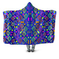 Geometric On Blue Hooded Blanket