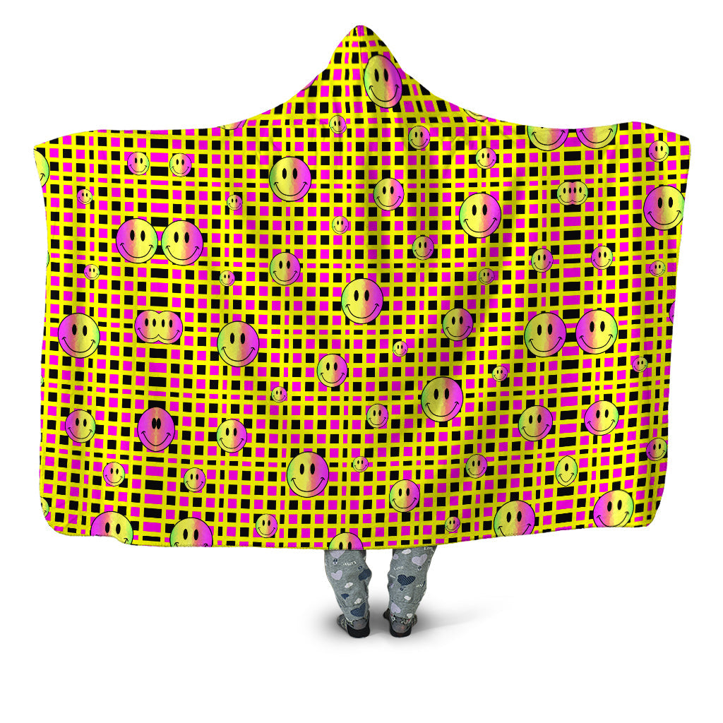 Happy Plaid Hooded Blanket