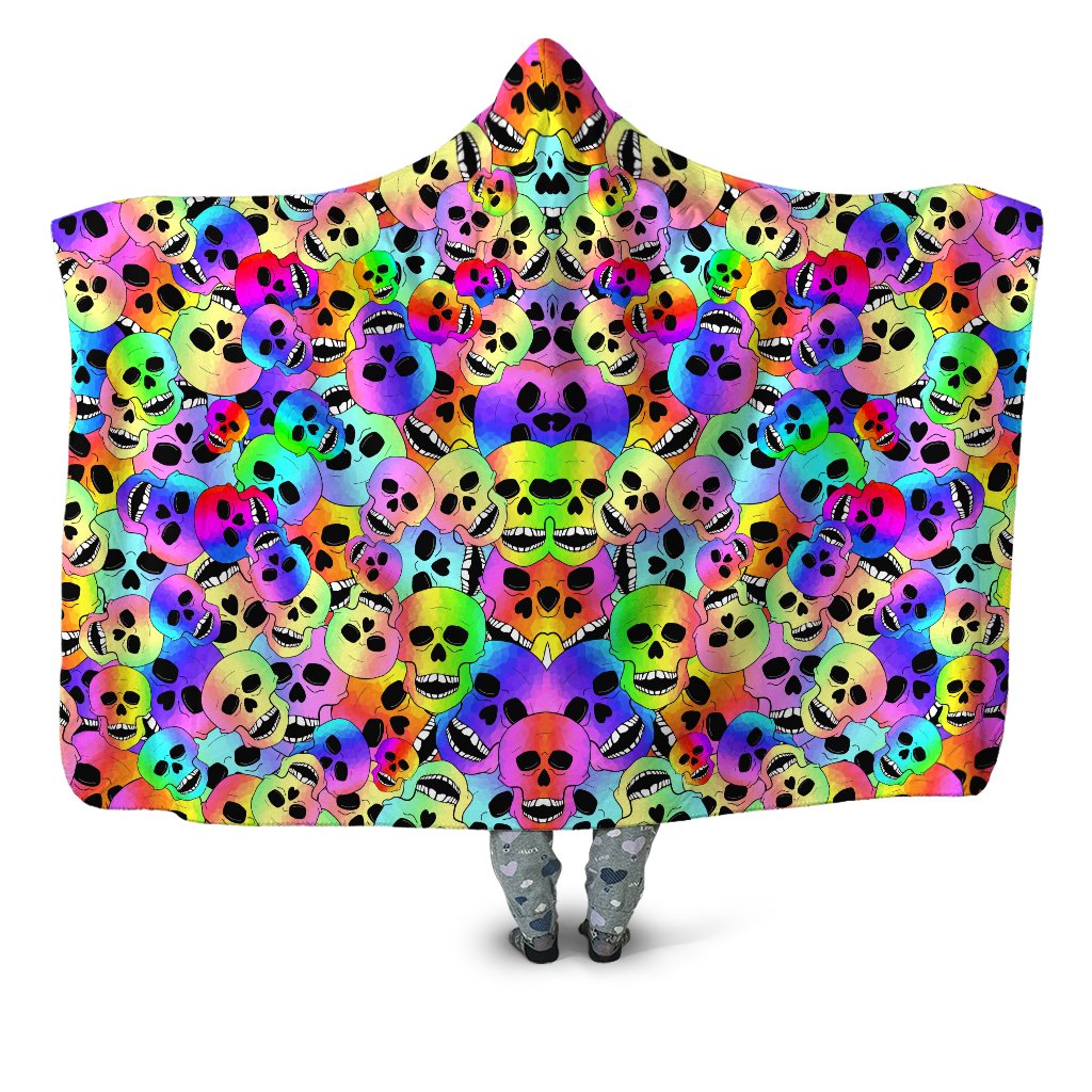 Sartoris Art - Happy Skulls Hooded Blanket