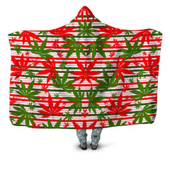 Marijuana Christmas Cheer Hooded Blanket
