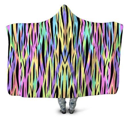 Sartoris Art - Psychedelic Tiger Stripes Hooded Blanket