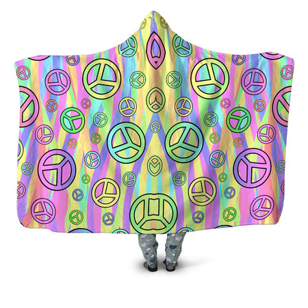 Sartoris Art - Retro Peace Symbol Hooded Blanket