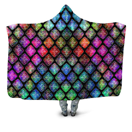 Sartoris Art - Rings of Color Pattern Hooded Blanket