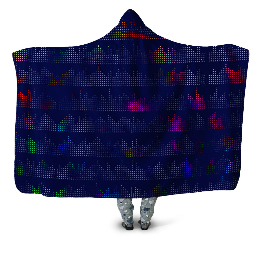 Techno Equalizer Bars Hooded Blanket