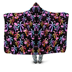 Tropical Palm Trees Hooded Blanket
