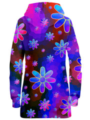 Floral Fantasy Abstract Hoodie Dress