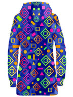 Geometric On Blue Hoodie Dress Sartoris Art Epic Hoodie