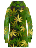Gold Weed Leaves Hoodie Dress Sartoris Art Epic Hoodie