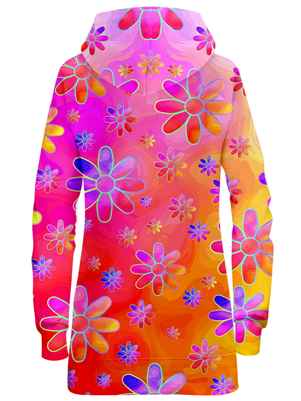 Hippie Trippy Flowers Hoodie Dress Sartoris Art Epic Hoodie