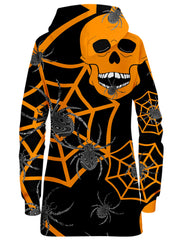 Orange Skull Halloween Hoodie Dress