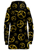 Peace Sign Gold Hoodie Dress Sartoris Art Epic Hoodie