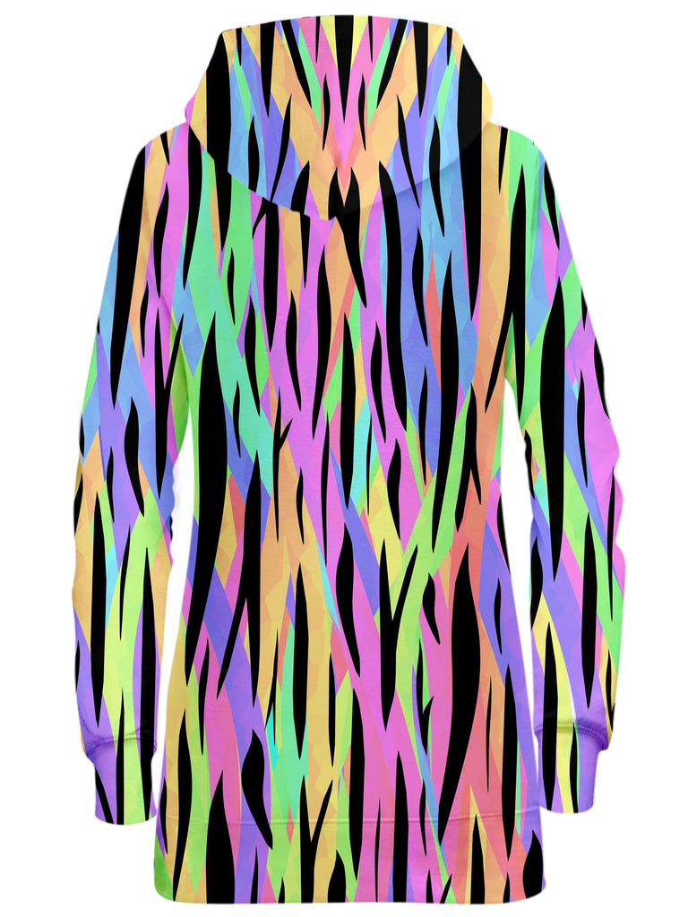 Psychedelic Tiger Stripes Hoodie Dress