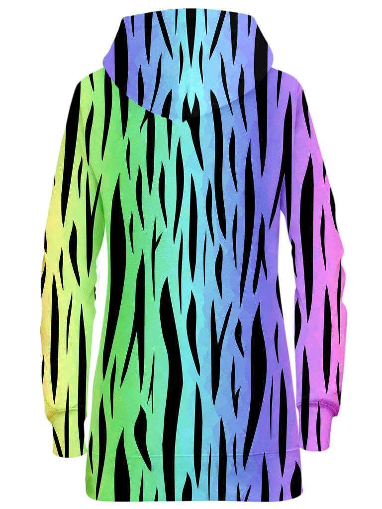 Rainbow Tiger Stripes Hoodie Dress