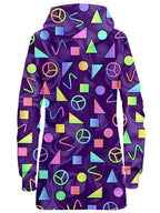 Retro Shapes Peace Symbols Purple Hoodie Dress Sartoris Art Epic Hoodie