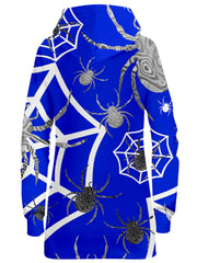 Spider Webs On Blue Hoodie Dress