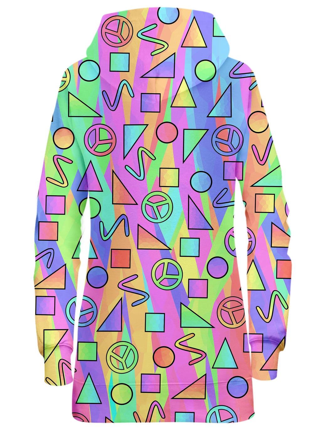 Trippy Retro Peace Signs Hoodie Dress Sartoris Art Epic Hoodie