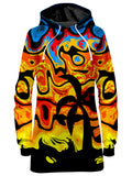 Abstract Summer Sunset Hoodie Dress
