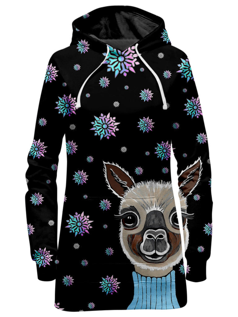 Sartoris Art - Alpaca Christmas Hoodie Dress