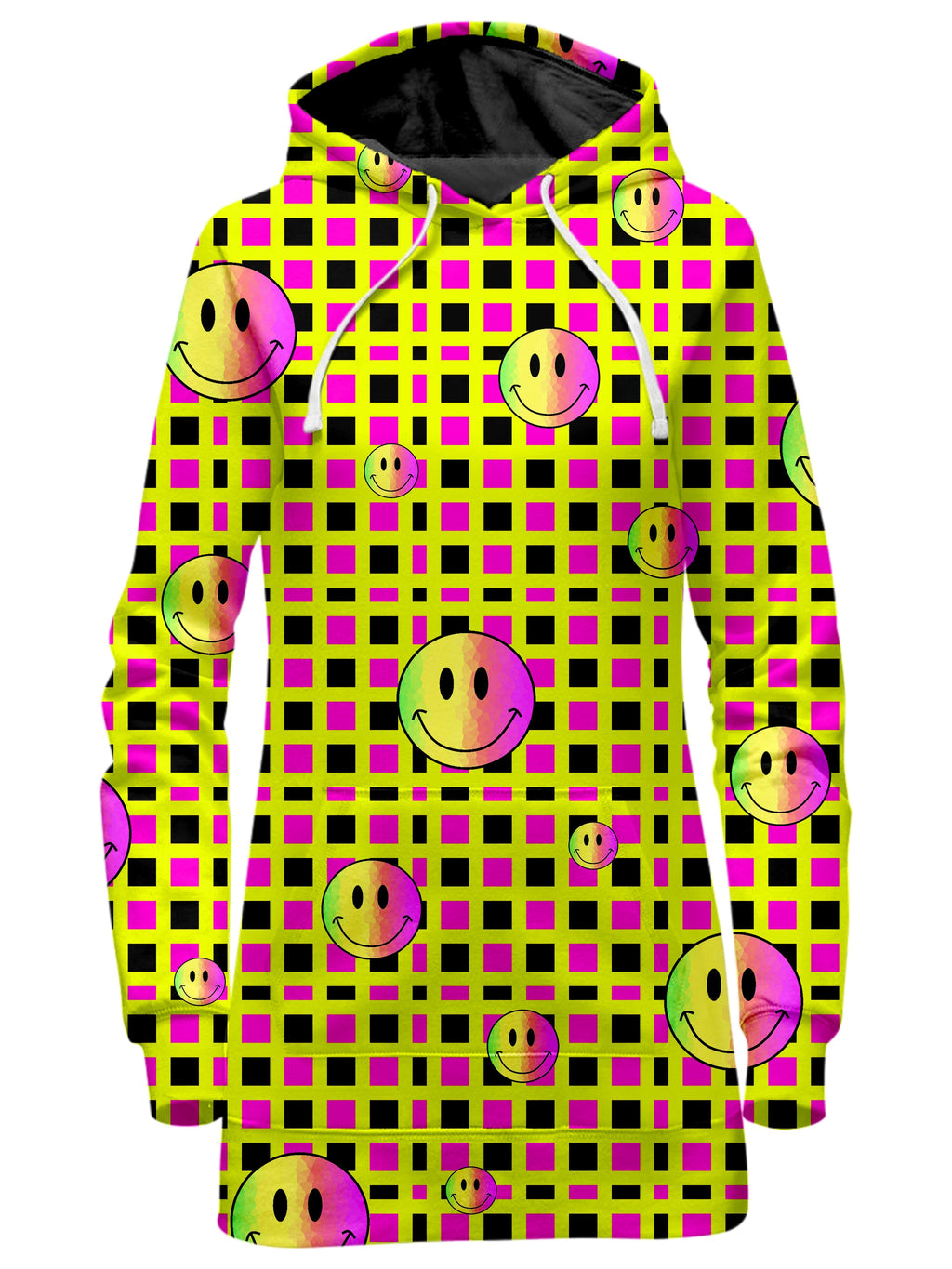 Happy Plaid Hoodie Dress Sartoris Art Epic Hoodie