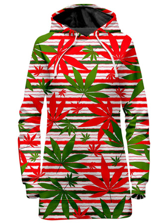 Sartoris Art - Marijuana Christmas Cheer Hoodie Dress