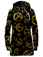 Peace Sign Gold Hoodie Dress Sartoris Art Epic Hoodie