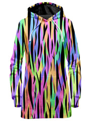 Psychedelic Tiger Stripes Hoodie Dress