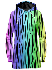 Rainbow Tiger Stripes Hoodie Dress