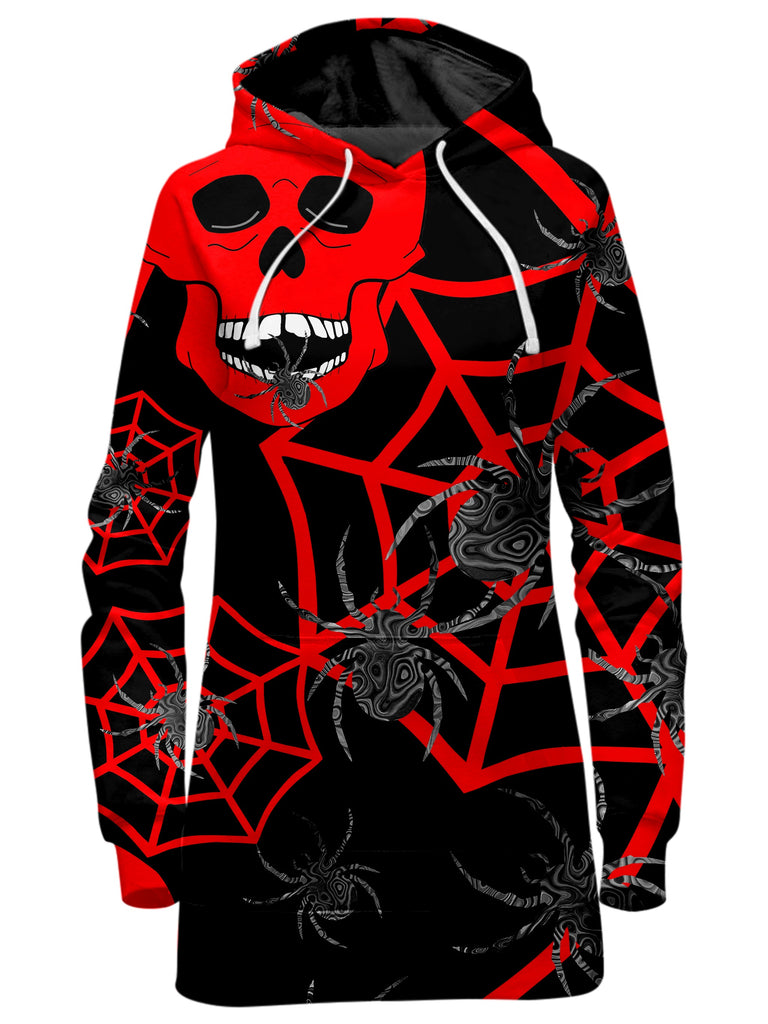 Sartoris Art - Red Skull Halloween Hoodie Dress