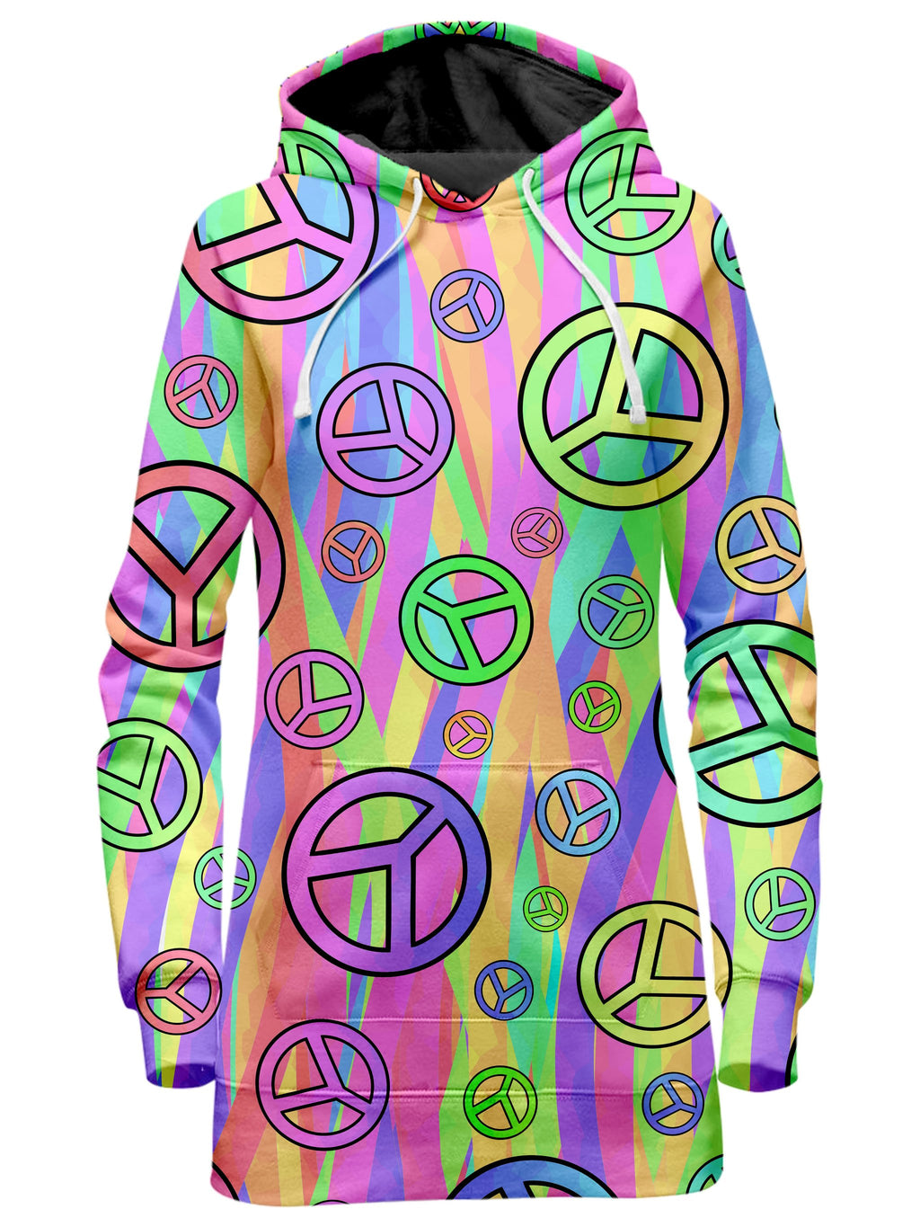 Retro Peace Symbol Hoodie Dress Sartoris Art Epic Hoodie