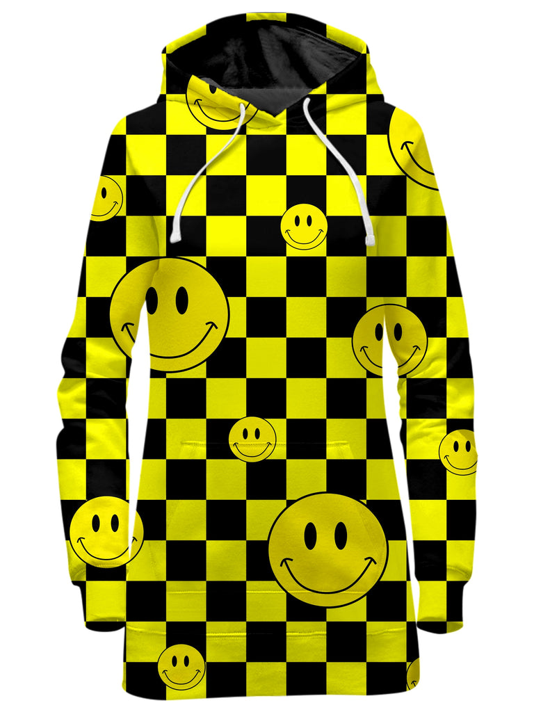 Smile Checkerboard Hoodie Dress