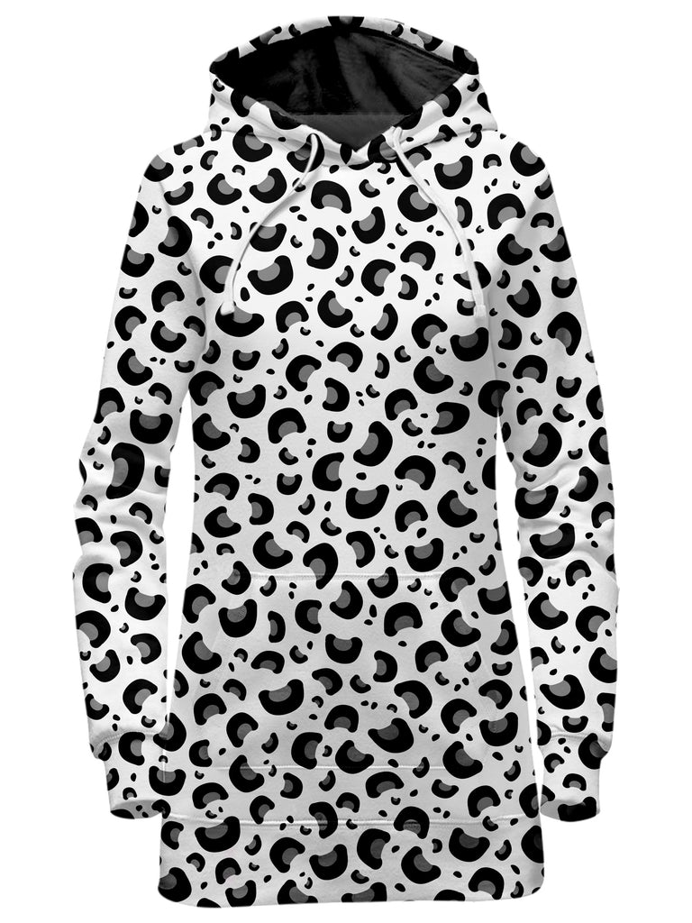 Sartoris Art - Snow Leopard Print Hoodie Dress