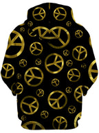 Peace Sign Gold Unisex Hoodie Sartoris Art Epic Hoodie