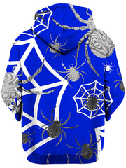 Spider Webs On Blue Unisex Hoodie