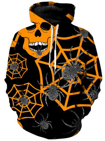 Sartoris Art - Orange Skull Halloween Unisex Hoodie