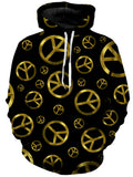 Peace Sign Gold Unisex Hoodie Sartoris Art Epic Hoodie