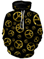 Peace Sign Gold Unisex Hoodie Sartoris Art Epic Hoodie