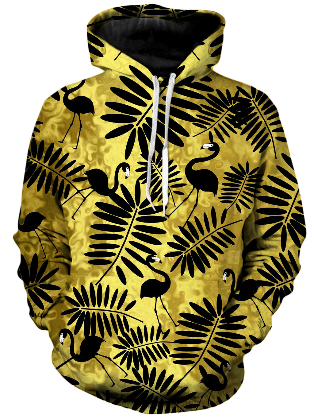 Tropical Black Flamingos Unisex Hoodie Sartoris Art Epic Hoodie