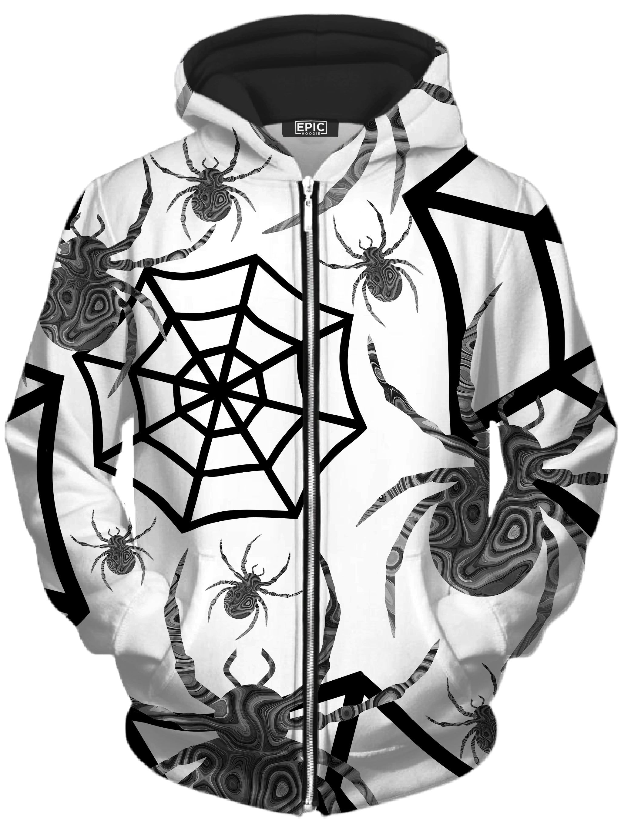Black & White Halloween Unisex Zip-Up Hoodie