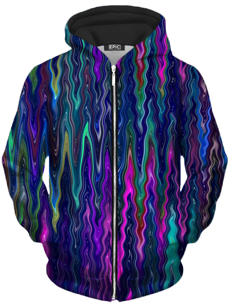 Sartoris Art - Cosmic Vibrations Unisex Zip-Up Hoodie