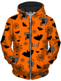 Halloween Black Cats Unisex Zip-Up Hoodie