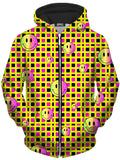 Happy Plaid Unisex Zip-Up Hoodie