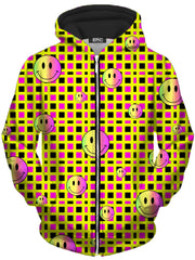 Happy Plaid Unisex Zip-Up Hoodie